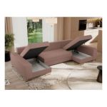 Narożnik DORIAN U - uniwersalny - różowy, boucle