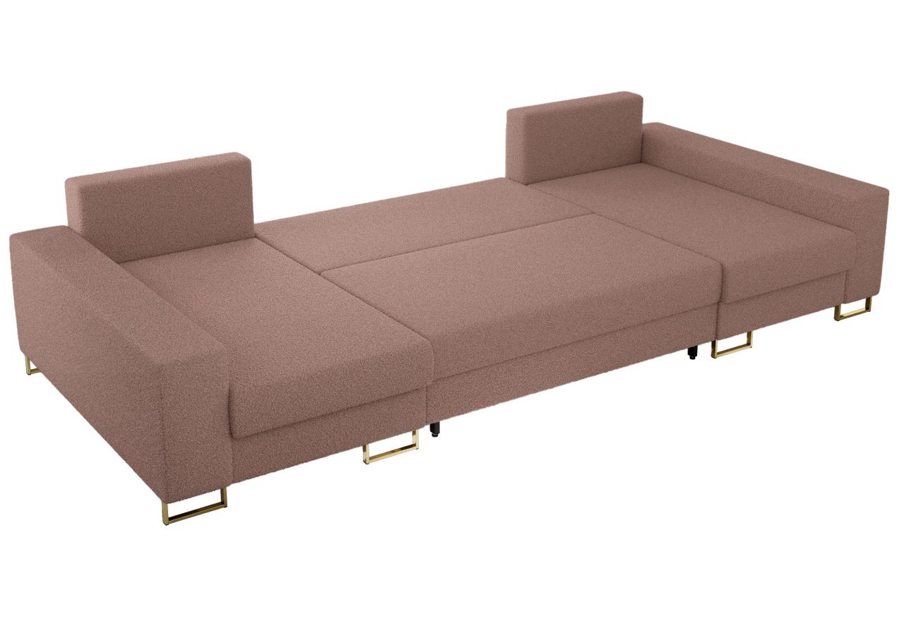 Narożnik DORIAN U - uniwersalny - różowy, boucle