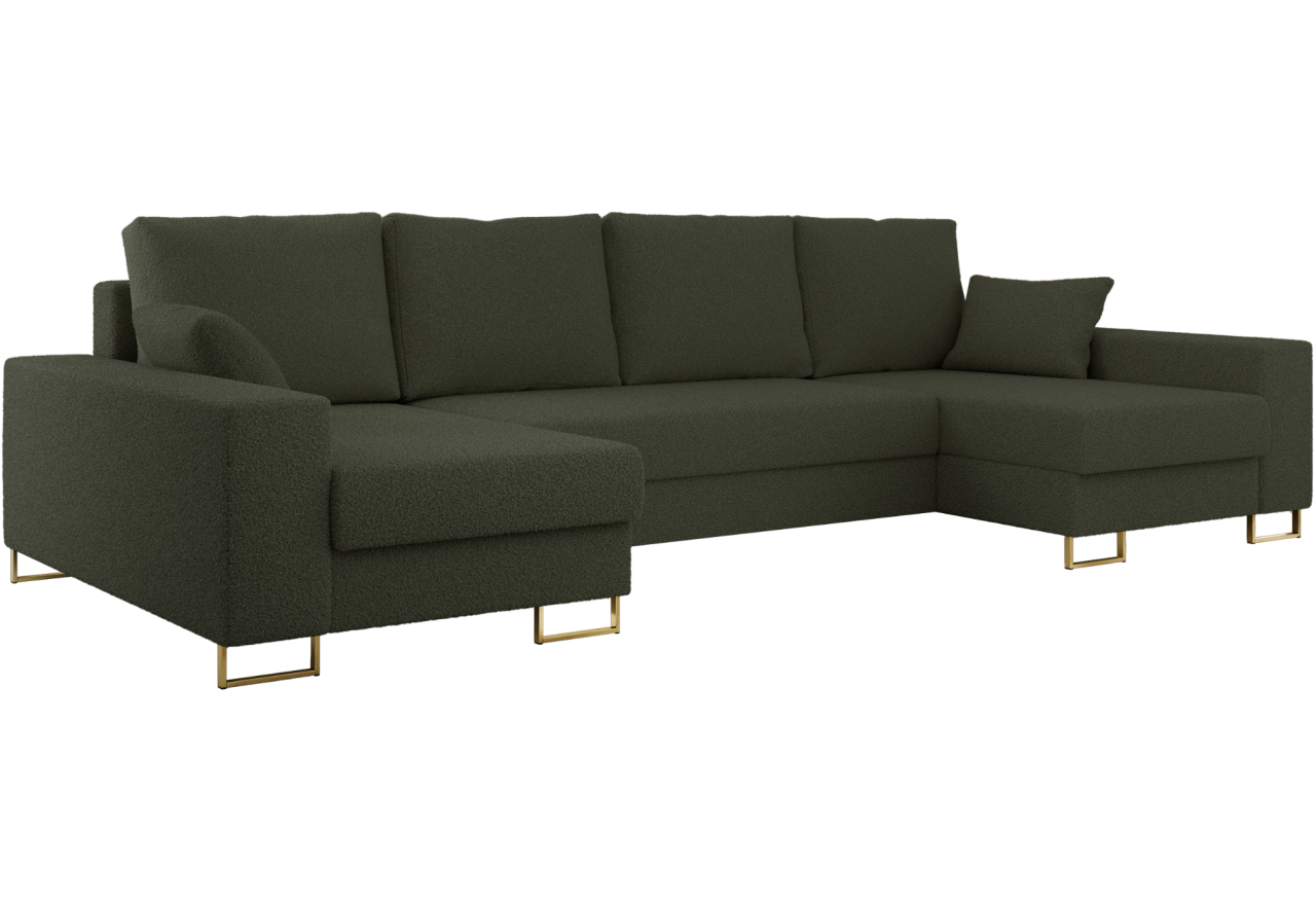 Narożnik DORIAN U - uniwersalny - zielony, boucle