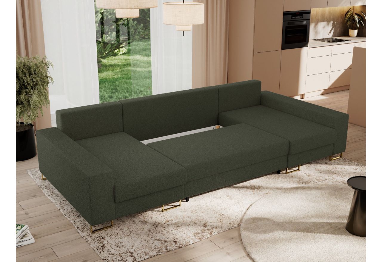 Narożnik DORIAN U - uniwersalny - zielony, boucle