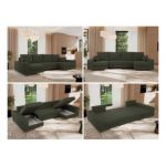 Narożnik DORIAN U - uniwersalny - zielony, boucle