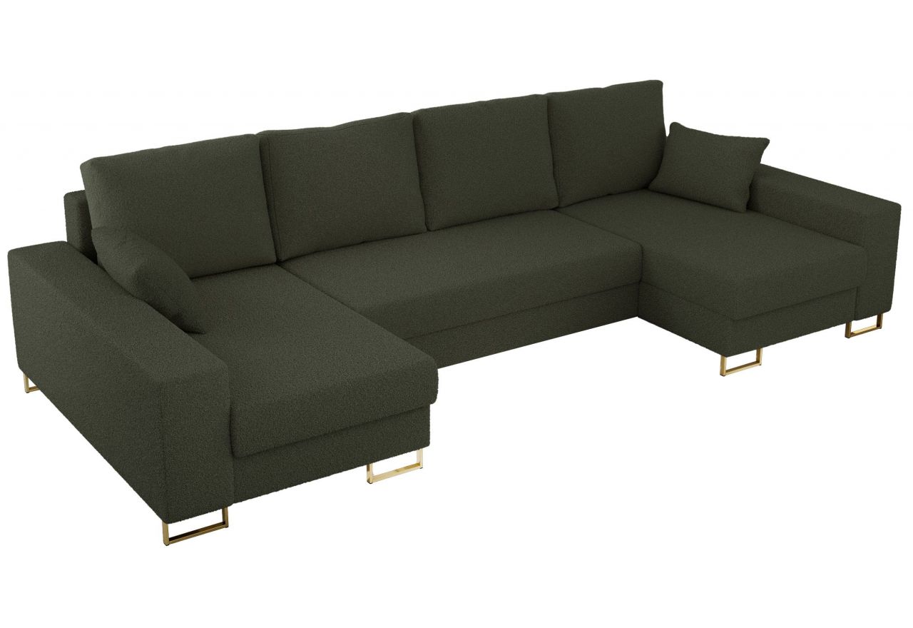 Narożnik DORIAN U - uniwersalny - zielony, boucle