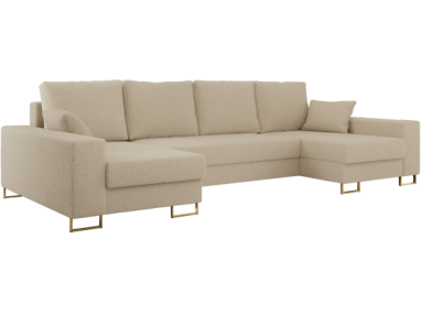 Narożnik DORIAN U - uniwersalny - kremowy, boucle