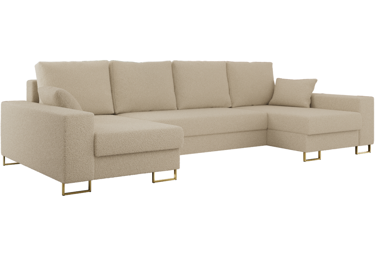 Narożnik DORIAN U - uniwersalny - kremowy, boucle