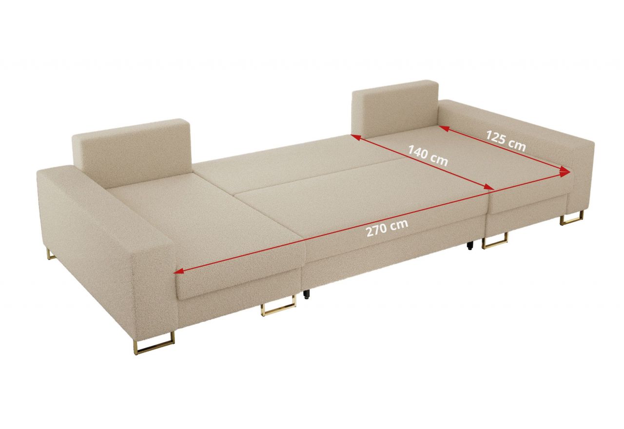 Narożnik DORIAN U - uniwersalny - kremowy, boucle