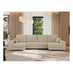 Narożnik DORIAN U - uniwersalny - kremowy, boucle