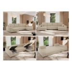 Narożnik DORIAN U - uniwersalny - kremowy, boucle