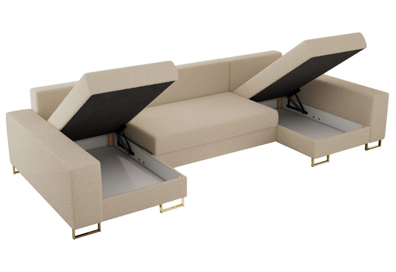 Narożnik DORIAN U - uniwersalny - kremowy, boucle