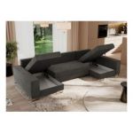 Narożnik DORIAN U - uniwersalny - ciemnoszary, welwet