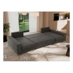 Narożnik DORIAN U - uniwersalny - ciemnoszary, welwet