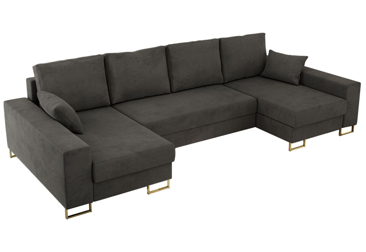 Narożnik DORIAN U - uniwersalny - ciemnoszary, welwet