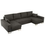 Narożnik DORIAN U - uniwersalny - ciemnoszary, welwet