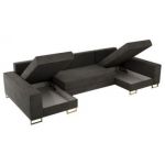 Narożnik DORIAN U - uniwersalny - ciemnoszary, welwet