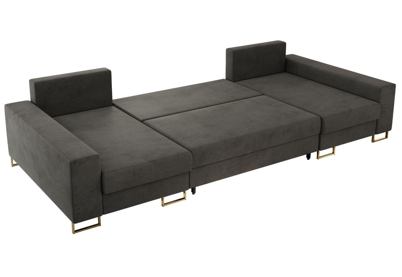 Narożnik DORIAN U - uniwersalny - ciemnoszary, welwet