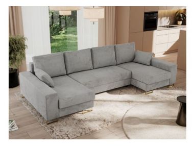 Narożnik DORIAN U - uniwersalny - jasnoszary, welwet