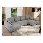 Narożnik DORIAN U - uniwersalny - jasnoszary, welwet