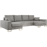 Narożnik DORIAN U - uniwersalny - jasnoszary, welwet