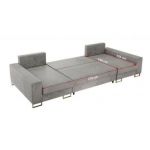 Narożnik DORIAN U - uniwersalny - jasnoszary, welwet