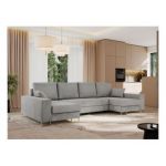 Narożnik DORIAN U - uniwersalny - jasnoszary, welwet