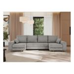 Narożnik DORIAN U - uniwersalny - jasnoszary, welwet