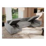 Narożnik DORIAN U - uniwersalny - jasnoszary, welwet