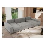 Narożnik DORIAN U - uniwersalny - jasnoszary, welwet