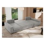 Narożnik DORIAN U - uniwersalny - jasnoszary, welwet