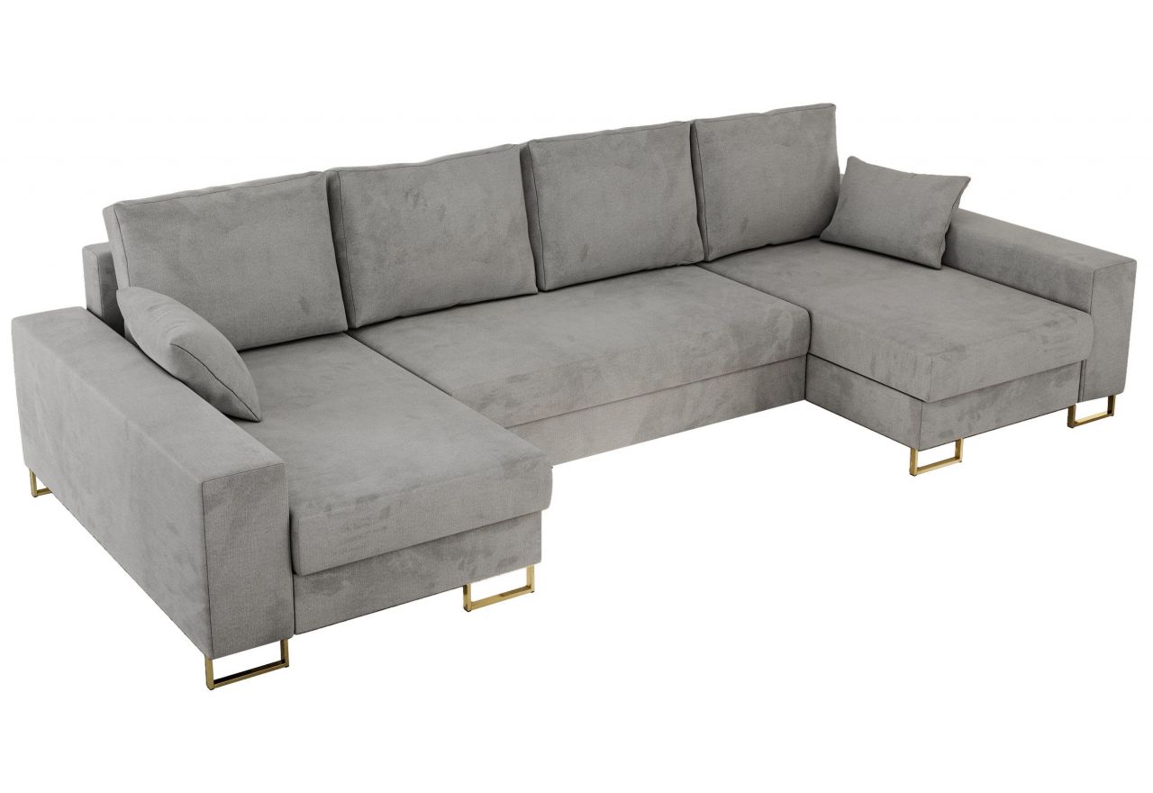 Narożnik DORIAN U - uniwersalny - jasnoszary, welwet