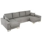 Narożnik DORIAN U - uniwersalny - jasnoszary, welwet