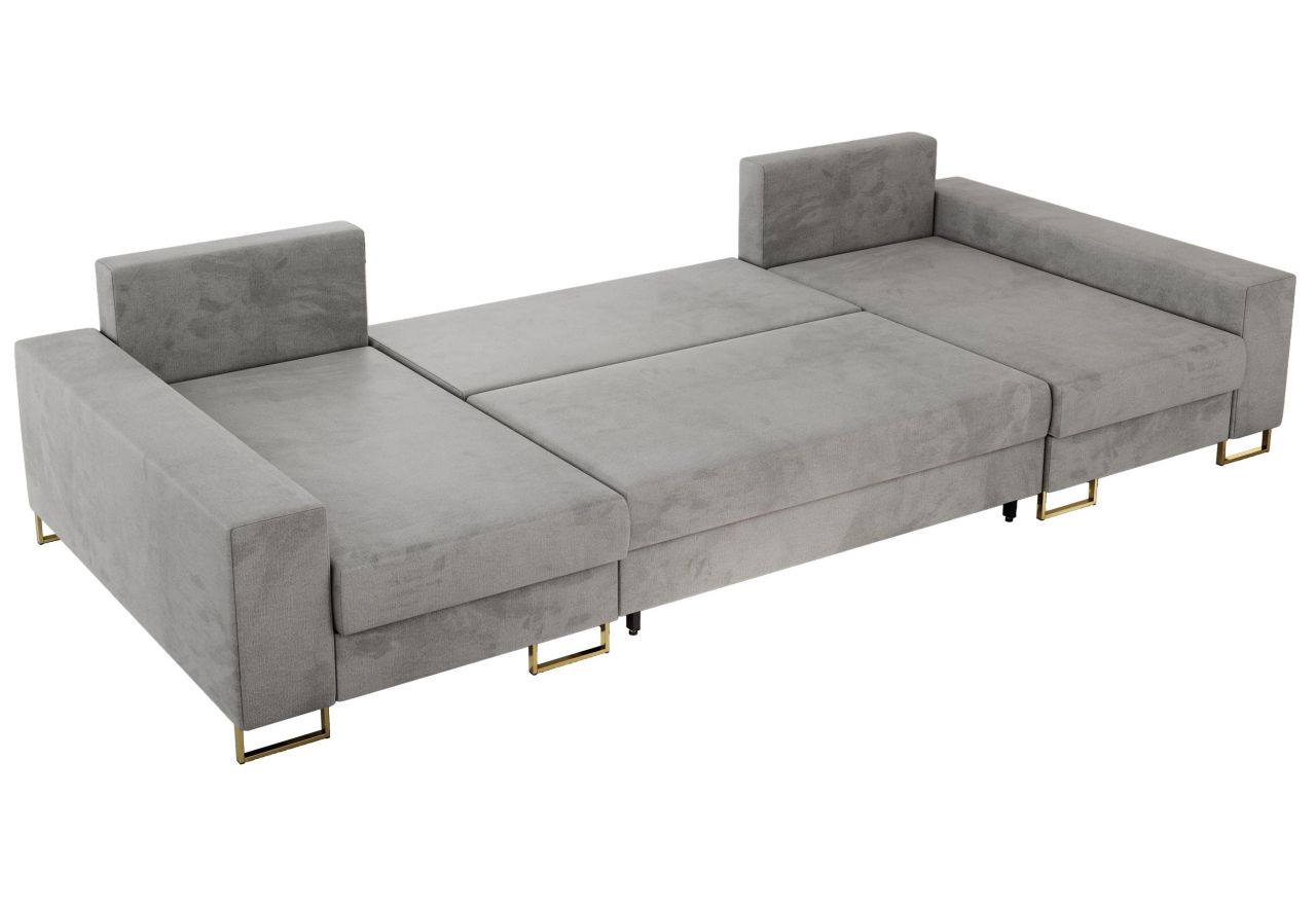 Narożnik DORIAN U - uniwersalny - jasnoszary, welwet