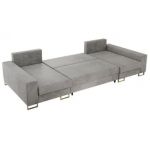 Narożnik DORIAN U - uniwersalny - jasnoszary, welwet