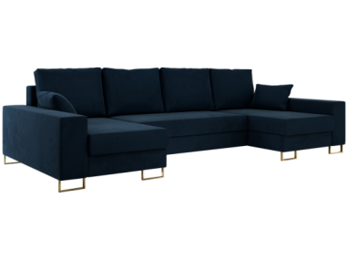 Narożnik DORIAN U - uniwersalny - ciemnoniebieski, welwet