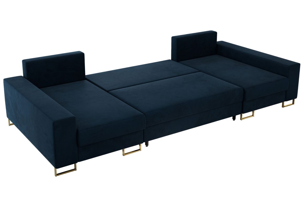 Narożnik DORIAN U - uniwersalny - ciemnoniebieski, welwet