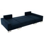 Narożnik DORIAN U - uniwersalny - ciemnoniebieski, welwet