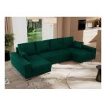 Narożnik DORIAN U - uniwersalny - ciemnozielony, welwet