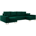 Narożnik DORIAN U - uniwersalny - ciemnozielony, welwet