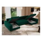 Narożnik DORIAN U - uniwersalny - ciemnozielony, welwet