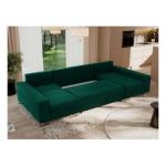 Narożnik DORIAN U - uniwersalny - ciemnozielony, welwet