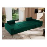 Narożnik DORIAN U - uniwersalny - ciemnozielony, welwet