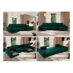 Narożnik DORIAN U - uniwersalny - ciemnozielony, welwet