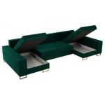 Narożnik DORIAN U - uniwersalny - ciemnozielony, welwet