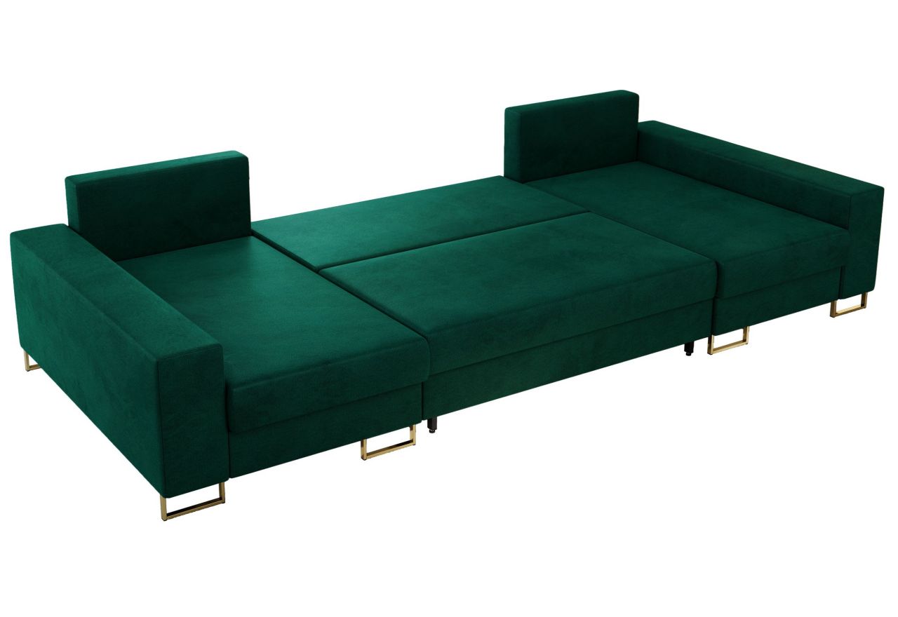 Narożnik DORIAN U - uniwersalny - ciemnozielony, welwet