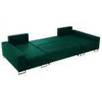 Narożnik DORIAN U - uniwersalny - ciemnozielony, welwet