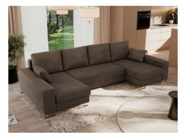 Narożnik DORIAN U - uniwersalny - brązowy, welwet