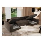 Narożnik DORIAN U - uniwersalny - brązowy, welwet