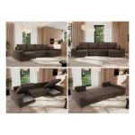 Narożnik DORIAN U - uniwersalny - brązowy, welwet