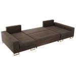 Narożnik DORIAN U - uniwersalny - brązowy, welwet