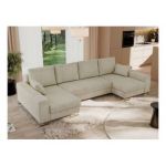 Narożnik DORIAN U - uniwersalny - beżowy, welwet