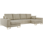 Narożnik DORIAN U - uniwersalny - beżowy, welwet