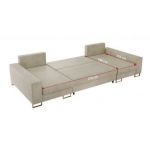 Narożnik DORIAN U - uniwersalny - beżowy, welwet